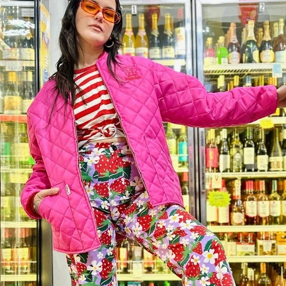 Nooworks Vibrant Pink Bomber Jacket - Picture 3 of 10